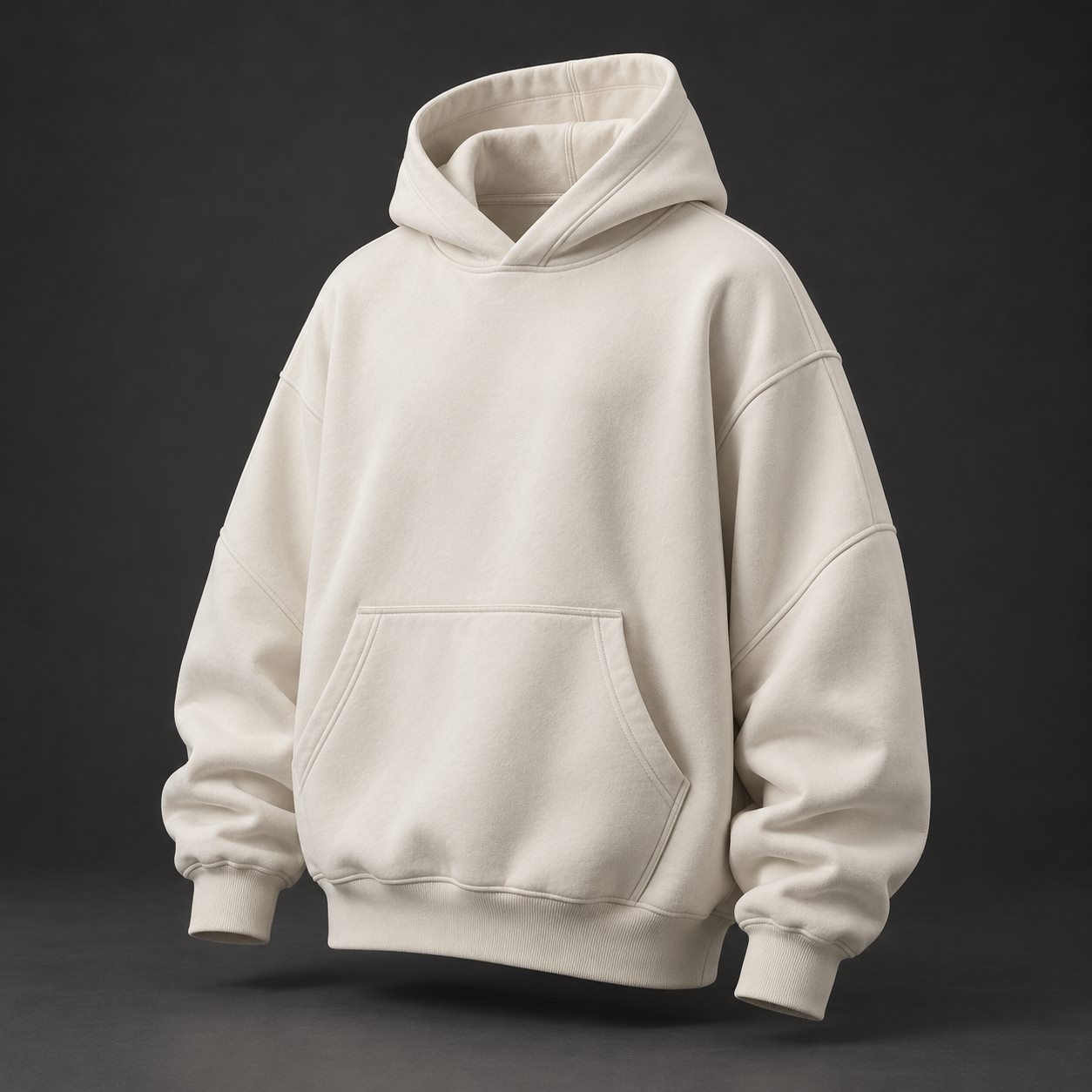 Bone white oversized heavyweight hoodie